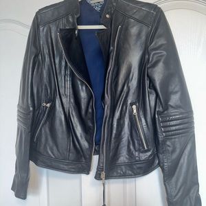 #57- Massimo Dutti Leather biker jacket. New With Tags.